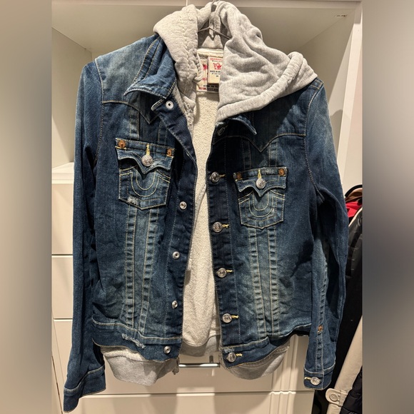 True Religion Jimmy Hooded Denim Jacket - Picture 1 of 9